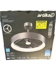 Artika Austin 23" LED Ceiling Fan Dimmable Matte Black Tested - Picture 1 of 2