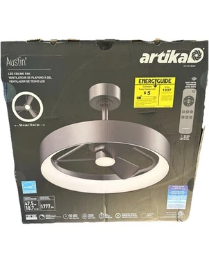 Artika Austin 23" LED Ceiling Fan Dimmable Matte Black Tested - Image 1 of 2
