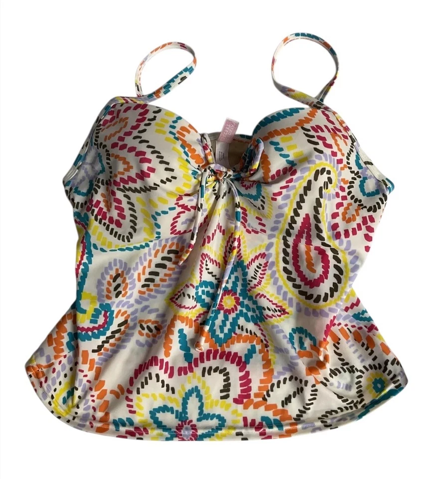 Sujetador Tankini Vintage Victoria’s Secret 36B Top de Natación Integrado con Aros Foto 1 de 4