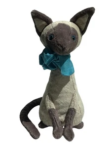 Jellycat Iris Siamkatze mit türkisfarbener Schleife Plüschtier Stofftier realistisch weich - Bild 1 von 14