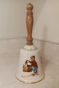 Norman Rockwell Porcelain Bell, A Boy Meets His Dog ~ Gorham 1979 Christmas Bell - Picture 1 of 7