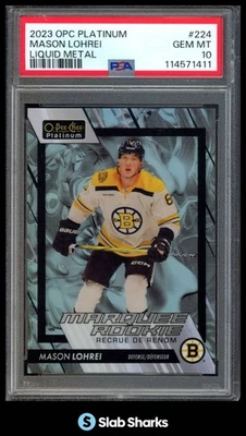 2023 O-PEE-CHEE PLATINUM #224 MASON LOHREI LIQUID METAL RC ROOKIE /399 PSA 10 - Image 1 of 4