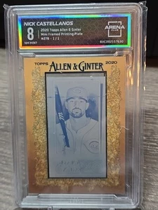 2020 Topps Allen & Ginter Nick Castellanos piastra di stampa ciano 278 1/1 F - Foto 1 di 2
