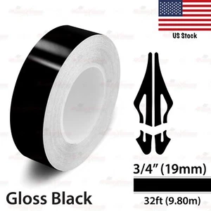 3/4" Vinyl Pinstriping Pin Stripe Styling Tape Decal Sticker 19mm GLOSS BLACK - Picture 1 of 12