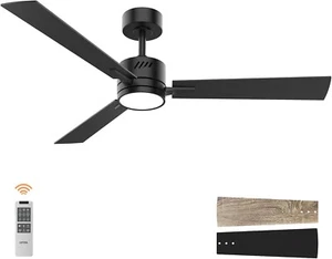 Oponl Schwarz Deckenventilator mit Licht 52 Zoll, Low Profile, Fernbedienung... - Bild 1 von 8