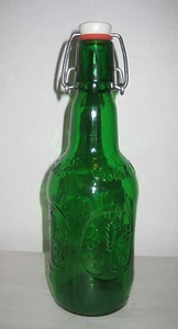 Micro Brew geprägte 9" Bier Growler Flasche Porzellan Top grün - Bild 1 von 5