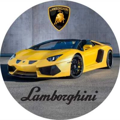 MARKENLOS Lamborghini Essbar Supercar Auto Tortenaufleger Torte Freunde Zuckermasse + TEXT