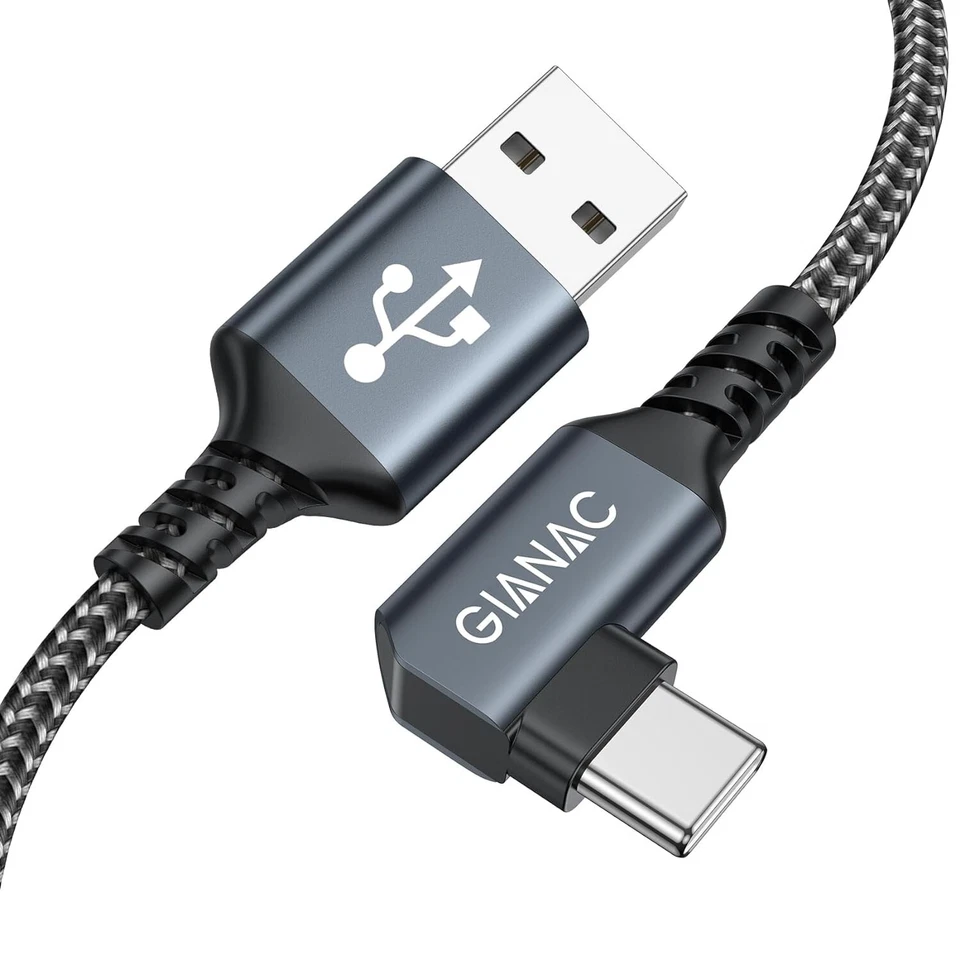 Cavo USB-C 90° Ricarica Rapida 3A [1M] per Samsung, Huawei, Xiaomi S22, P30, Not - Immagine 1 di 1