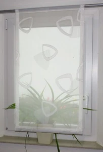 Scheibengardine Bistro Vorhang modern weiß Muster Gardine Streifen - Bild 1 von 7