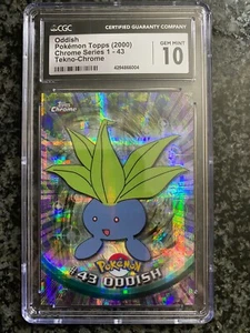 2000 Pokemon Topps Chrome Series 1 Tekno Oddish #43 CGC 10 GEM MINT - Picture 1 of 2