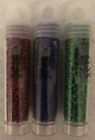 Miyuki Delica Seed Beads 11/0 Cranberry Red, Cobalt Blue, Kelly Green