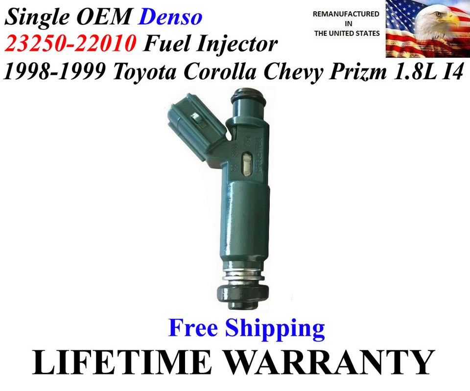 SINGLE Genuine Denso Fuel Injector For 1998-1999 Chevrolet Prizm 1.8L I4 - Image 1 of 1