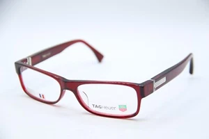 NEW TAG HEUER TH 0503 005 RED SILVER AUTHENTIC FRAMES EYEGLASSES 55-16 - Picture 1 of 5