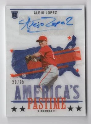 2022 PANINI AMERICAS PASTIME RC AUTO Alejo Lopez 20/99 Cincinnati Reds #166 - Image 1 of 2
