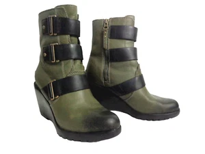 Botines de cuña de cuero SOREL After Hours verdes EE. UU. WMNs 7,5 M NL2550-383 - Imagen 1 de 8