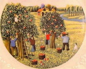Tabletops Unlimited Salad Plate Four Seasons Summer Apple Picking - Picture 1 of 5