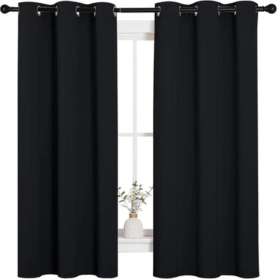 NICETOWN Halloween Pitch Negro Sólido Térmico 42"W x 63"L (Pack de 2),  Foto 1 de 4