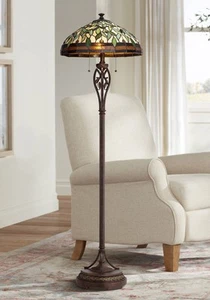 Tiffany Style Floor Lamp Standing 60" Tall Bronze for Living Room Bedroom Office - Picture 1 of 10