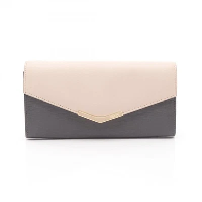 FENDI 2JOURS Toujour Monedero Doble Plegable 8M0306 Cuero Lona Gris Rosa Usado Mujer Foto 1 de 4