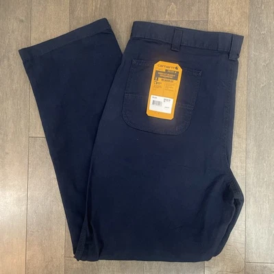 Carhartt Pants Men's 42x34 Navy Blue Rugged +Relaxed Fit Canvas Work /Carpenter - Image 1 of 4
