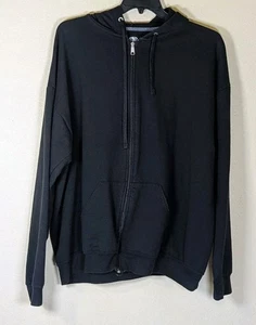 Vintage Russell Athletic Men’s 2X Long Sleeve Black Full Zip Hoodie Hoody - Picture 1 of 5