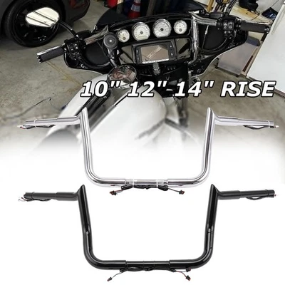 Manillar de barra Meathook precableado de 10"12"14" para Harley Street Glide Special 2014+ Foto 1 de 4