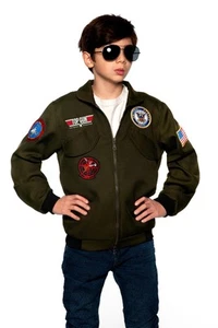 Navy Top Gun Pilot Jacket Child Costume | Medium - Picture 1 of 1