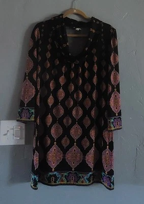 e c i New York Vestido Túnica Mujer Talla 8, Paisley, Excelente Estado, Spandex, Foto 1 de 4