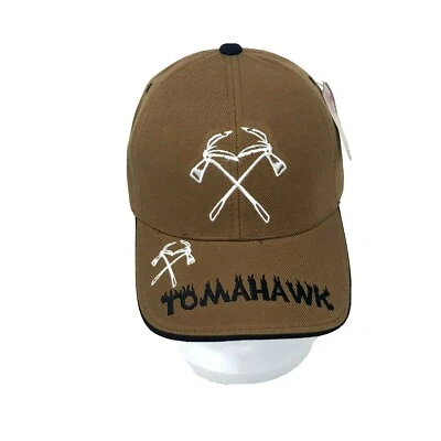 NATIVE AMERICA THEME BALL CAP TRUCKER HAT BROWN BLACK EMBROIDERED TOMAHAWK  NWT  - Изображение 1 из 4