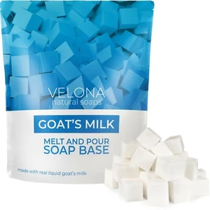 Goat's Milk Soap Base | Pre-Cut Cubes SLS/SLES Free Glycerin Melt and Pour 2 LB - Picture 1 of 4