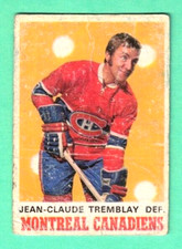 (1) JC TREMBLAY 1970-71 O-PEE-CHEE  # 178 CANADIENS CREASED CARD (F7568)