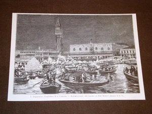L'Imperatore Guglielmo II a Venezia nel 1894 Illuminazione del Bacino San Marco - Picture 1 of 1