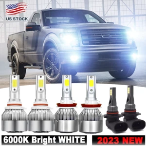 For 2015-2023 Ford F 150 6000K Front LED Headlight Hi/Lo Beam + Fog Light Bulbs - Picture 1 of 13