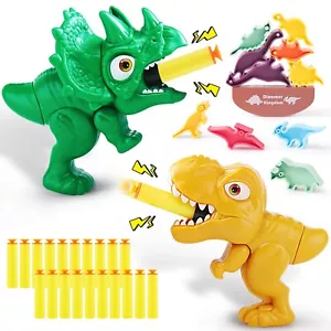 2 Pack Shooting Games Dinosaur Gun Toys for Age 3-5,6,7,8 Child Pistol Sports... - Picture 1 of 9