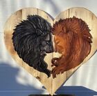 “Love  and Pride” Lion heart handmade woodwork art,christmas ideas present