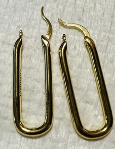 Pendientes de aro con peso gruesos largos enchapados en oro de 18 quilates para mujer - Imagen 1 de 10