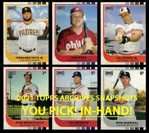 2021 TOPPS ARCHIVES SNAPSHOTS All Base Cards #1-50 Complete Your Set YOU PICK!