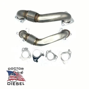 Heavy-Duty Upgraded T304 Up Pipes W/ Gaskets for 6.6L 01-16 GMC Chevy Duramax - Picture 1 of 4