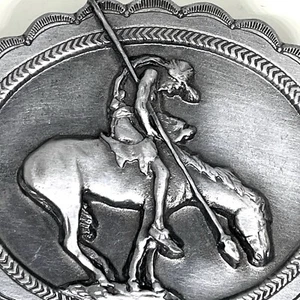 Belt Buckle American Indian Saga 1982 Trail Of Tears Siskiyou Vtg - Picture 1 of 9