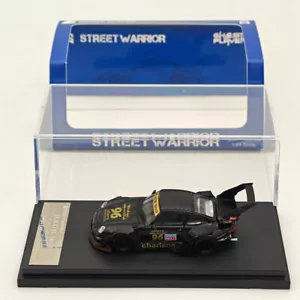 1:64 Street WARRIOR SW PORSCHE RWB 993 CHARLENE HIGH TAIL WING #96 Black Diecast - Picture 1 of 7