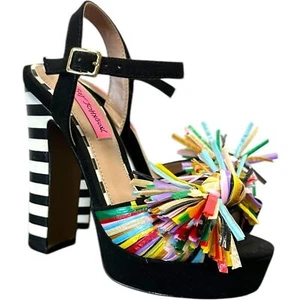 Betsey Johnson Mandy Blockabsatz Plateau Mehrfarbig Punk Rocker Goth Gr. 5 - Bild 1 von 9