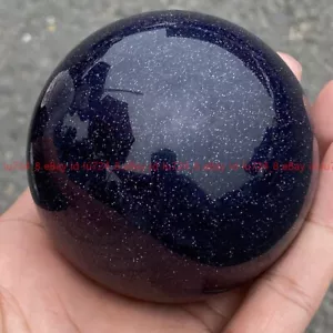 Natürliche blaue Goldstein Kugel Quarz Kristall Kugel Reiki Heilung Edelstein 35 mm + - Bild 1 von 12