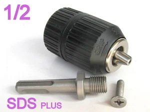 1 pc SDS plus Adapter & 1/2" CAP Drill Keyless Chuck sct - Picture 1 of 12