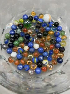 Vintage Lot of 95 of Mixed Misc Marbles Glass Eye Assorted 2 Shooters cat eye - Picture 1 of 2