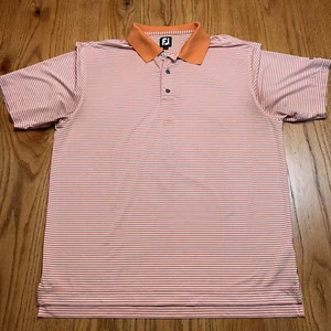 Polo de golf Footjoy para hombre talla XL rayas naranjas patio - Imagen 1 de 9