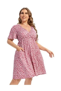 AMZ-PLUS lässiges kniehohes Sommerkleid Gr. 4XL NW - Bild 1 von 11