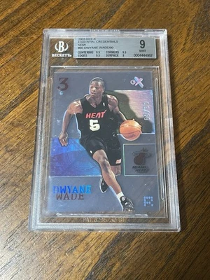 DWYANE WADE BGS 9 2003-04 FLEER SKYBOX E-X ESSENTIAL CREDENTIALS NOW #69/90 RC - Image 1 of 3