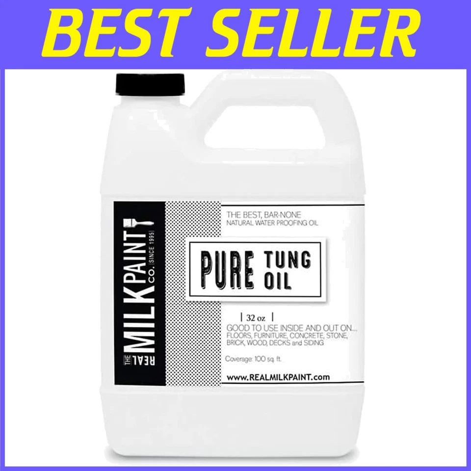 Real Milk Paint Pure Tung Oil - 32 Oz Forms a Flexible Waterproof Finish