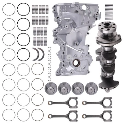 Engine Oil Pump Timing Chain Cover + Crankshaft Rods & Bearing Set for Hyundai - Image 1 of 4