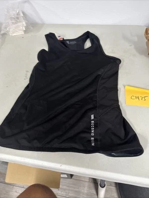 Second Skin Compression Black Tank Top Racer Back Running Gym Yoga Top Sz S New - Image 1 of 4